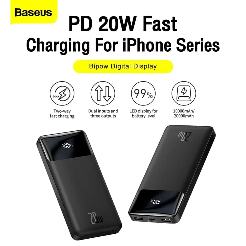 Baseus Bipow Digital Display Fast charge Power bank 10000mAh 25W-Black