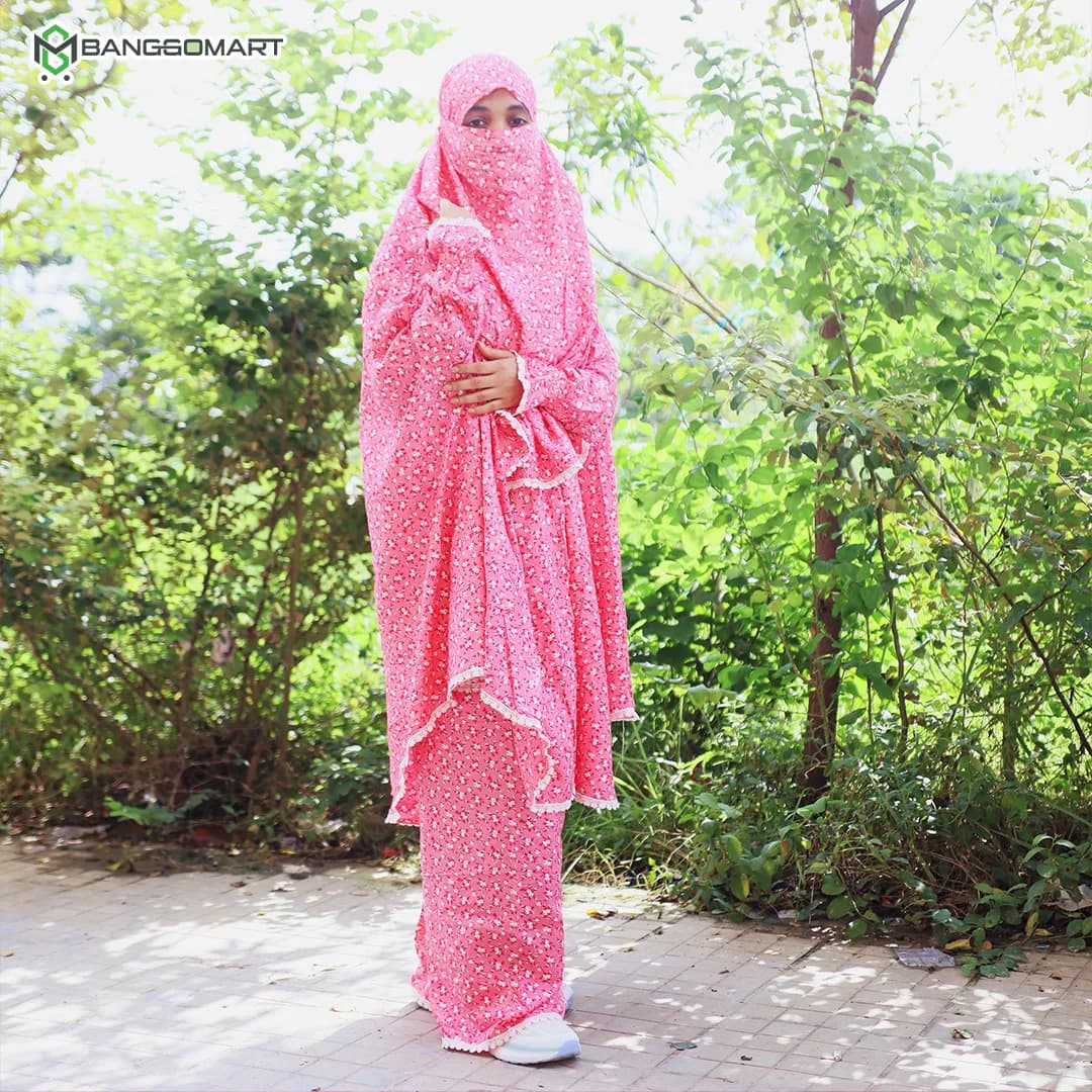 লিলিয়ান সুতি কাপড়ের প্লাজু ও লং খিমার সেট (KC-07)