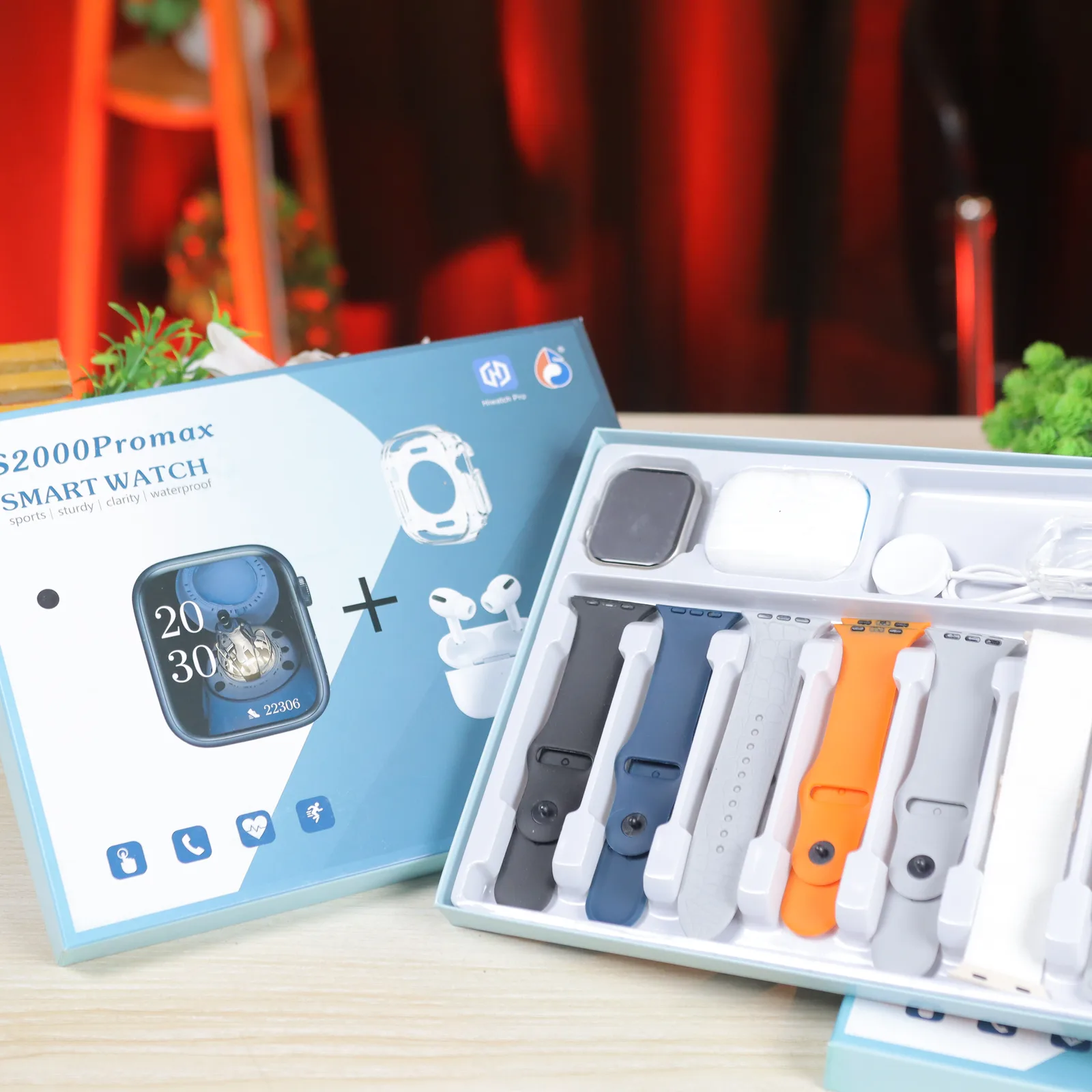 S2000 Pro Max Smart Watch 7-in-3 Edition with Protection Case & (TWS Earbuds)