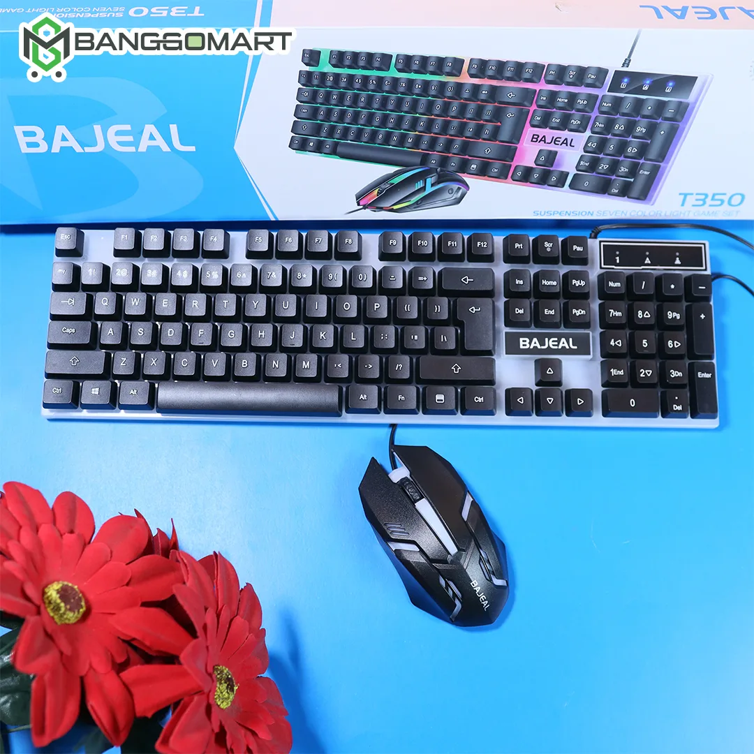 BAJEAL T350 Wired USB Gaming Keyboard & Mouse Combo For PC Desktop