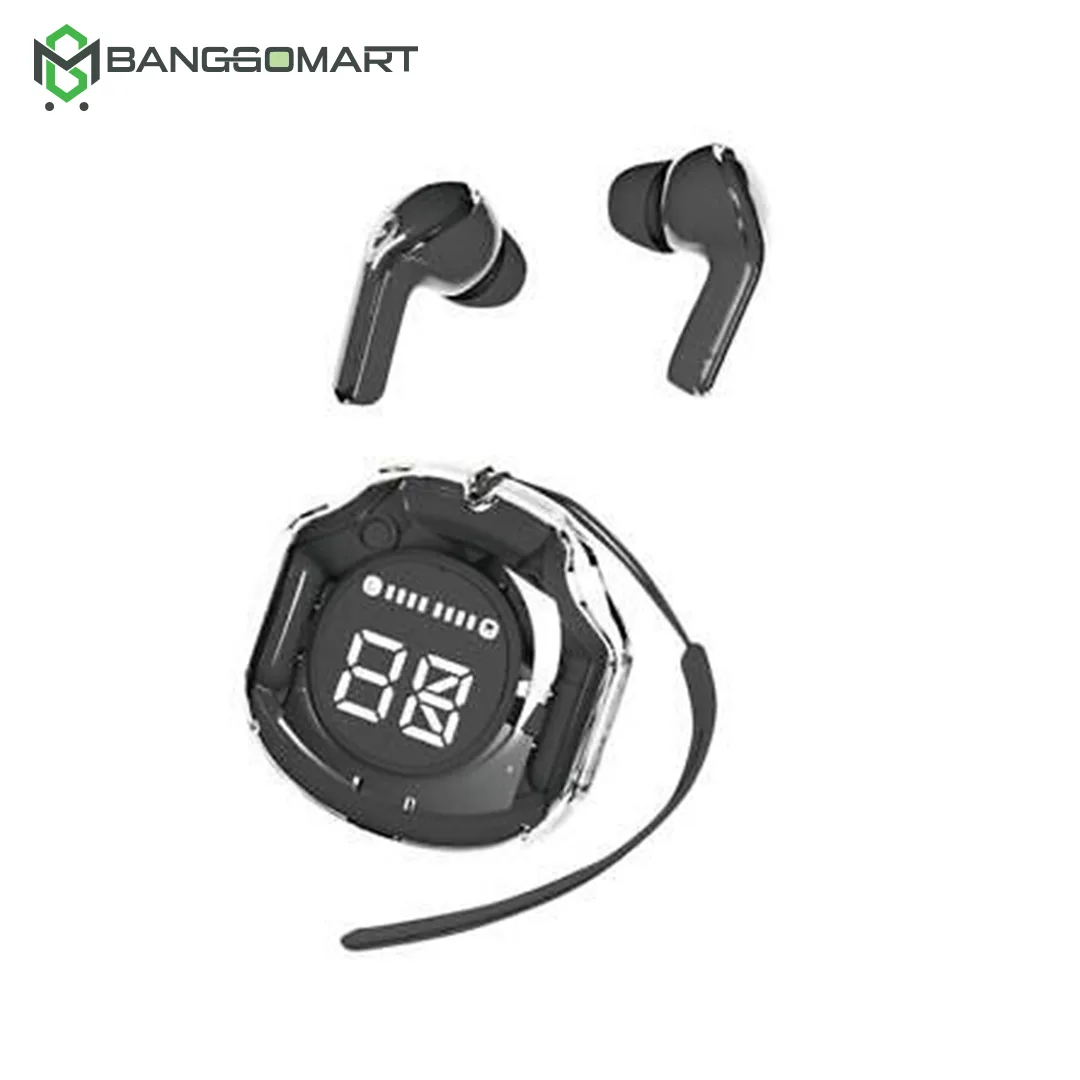 Ultrapods Pro True Wireless Earbuds with Display Transparent Design, Bluetooth 5.3 Waterproof.